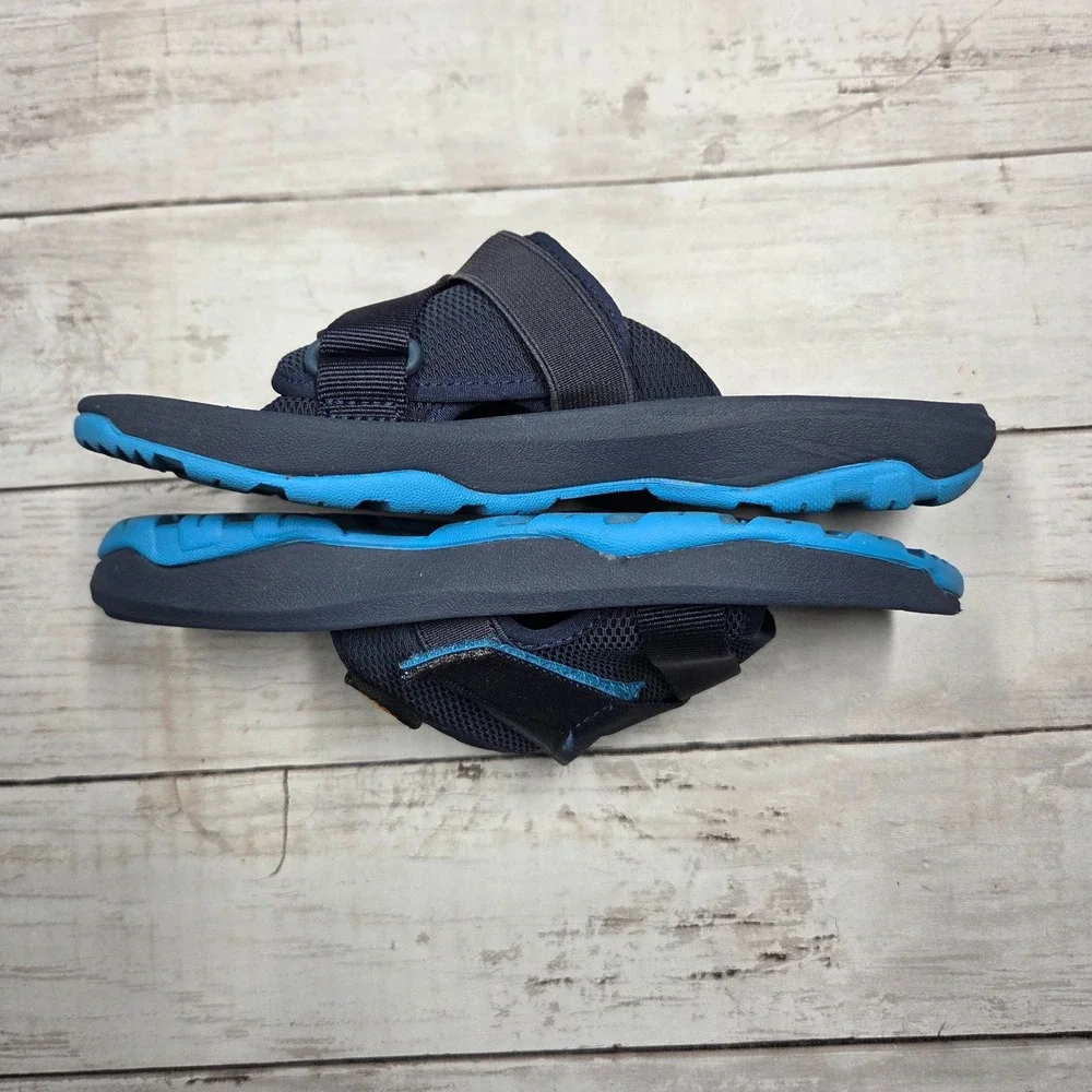 Teva Hurricane Drift Slide Sandals Kids 2 Navy Blue Mesh Adjustable Straps